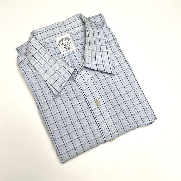 Brooks Brothers Cotton Plaid Button Down Shirt Regent Fit size 16 2-3 - Picture 1 of 13